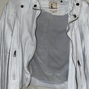 White Leather Jacket JKT NYC